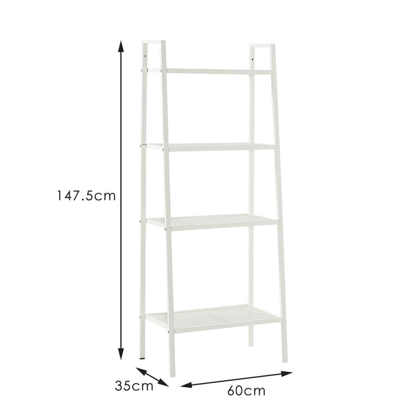 4 Tier Ladder Shelf Unit Bookshelf Bookcase Book Storage Display Rack Stand Deals499