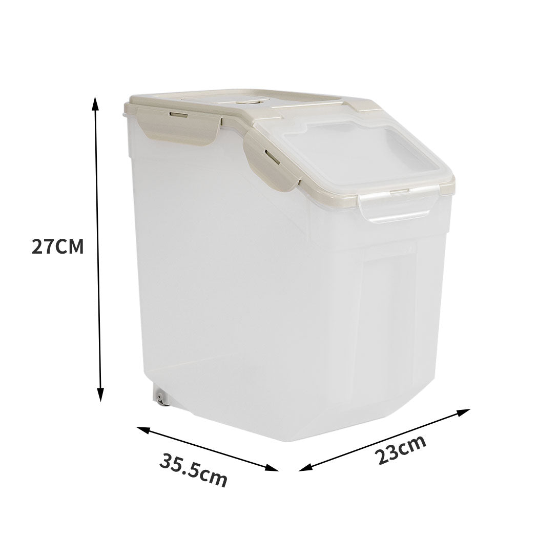 Pet Food Container Dog Cat Feeding Feeder Storage Box With Wheel 5L Deals499