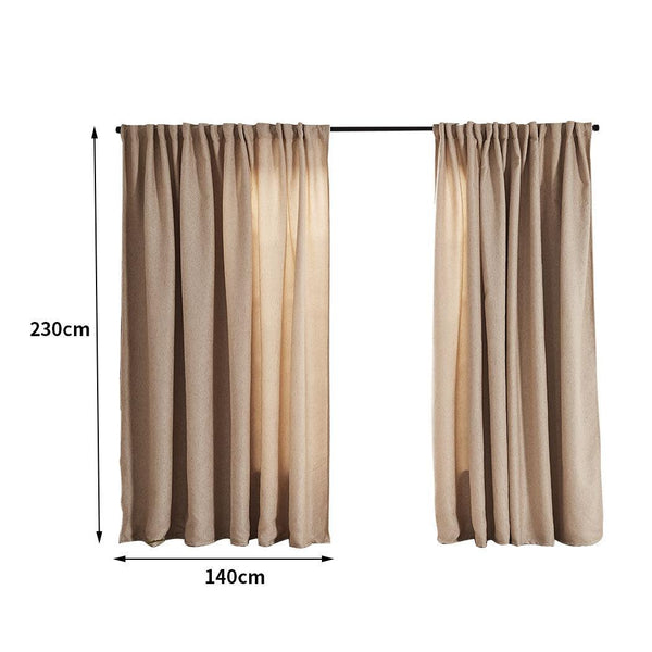 2X Blockout Curtains Curtain Living Room Window Buff 140CM x 230CM Deals499