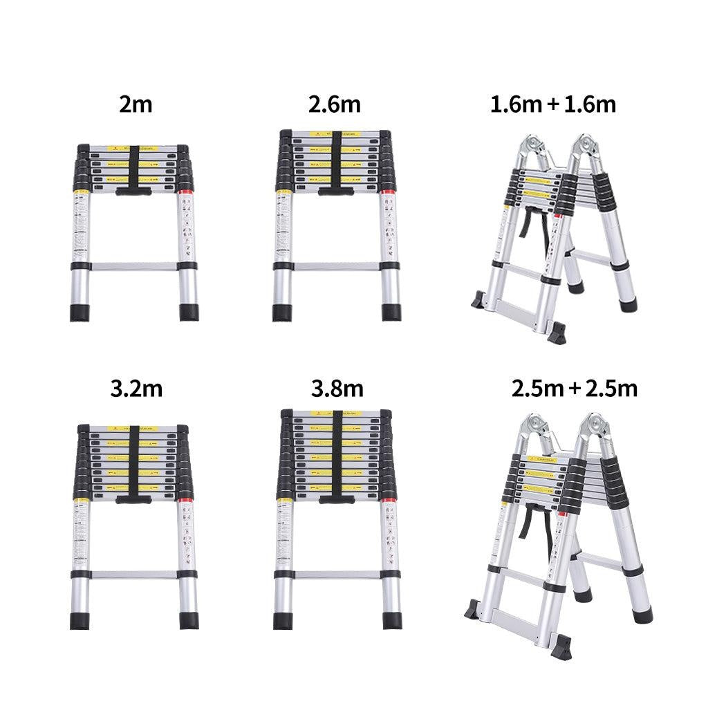 3.2M Telescopic Aluminium Multipurpose Ladder Extension Alloy Extendable Step Deals499