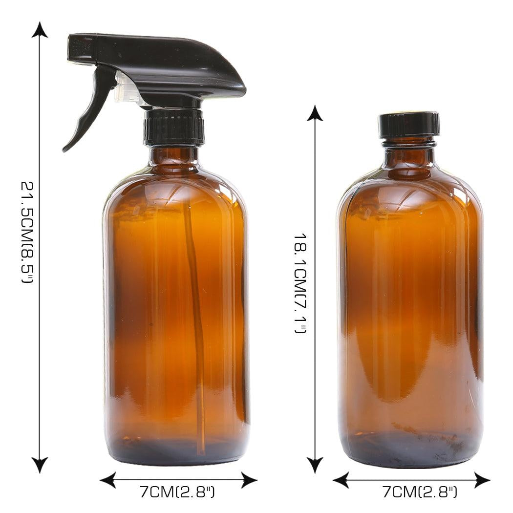 4x 500ml Amber Glass Spray Bottles Trigger Water Sprayer Aromatherapy Dispenser Deals499