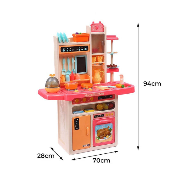 65 Pcs Kids Kitchen Play Set Pretend Cooking Toy Children Cookware Utensils Pink Deals499