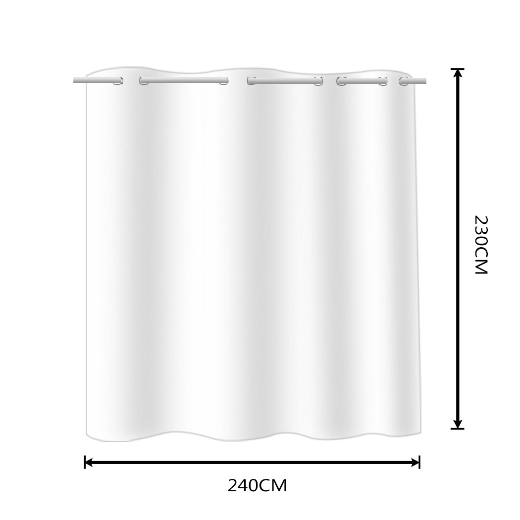 2x Blockout Curtains Panels 3 Layers with Gauze Room Darkening 240x230cm Sand Deals499