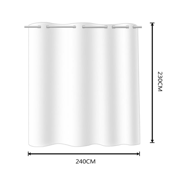 2x Blockout Curtains Panels 3 Layers with Gauze Room Darkening 240x230cm Sand Deals499