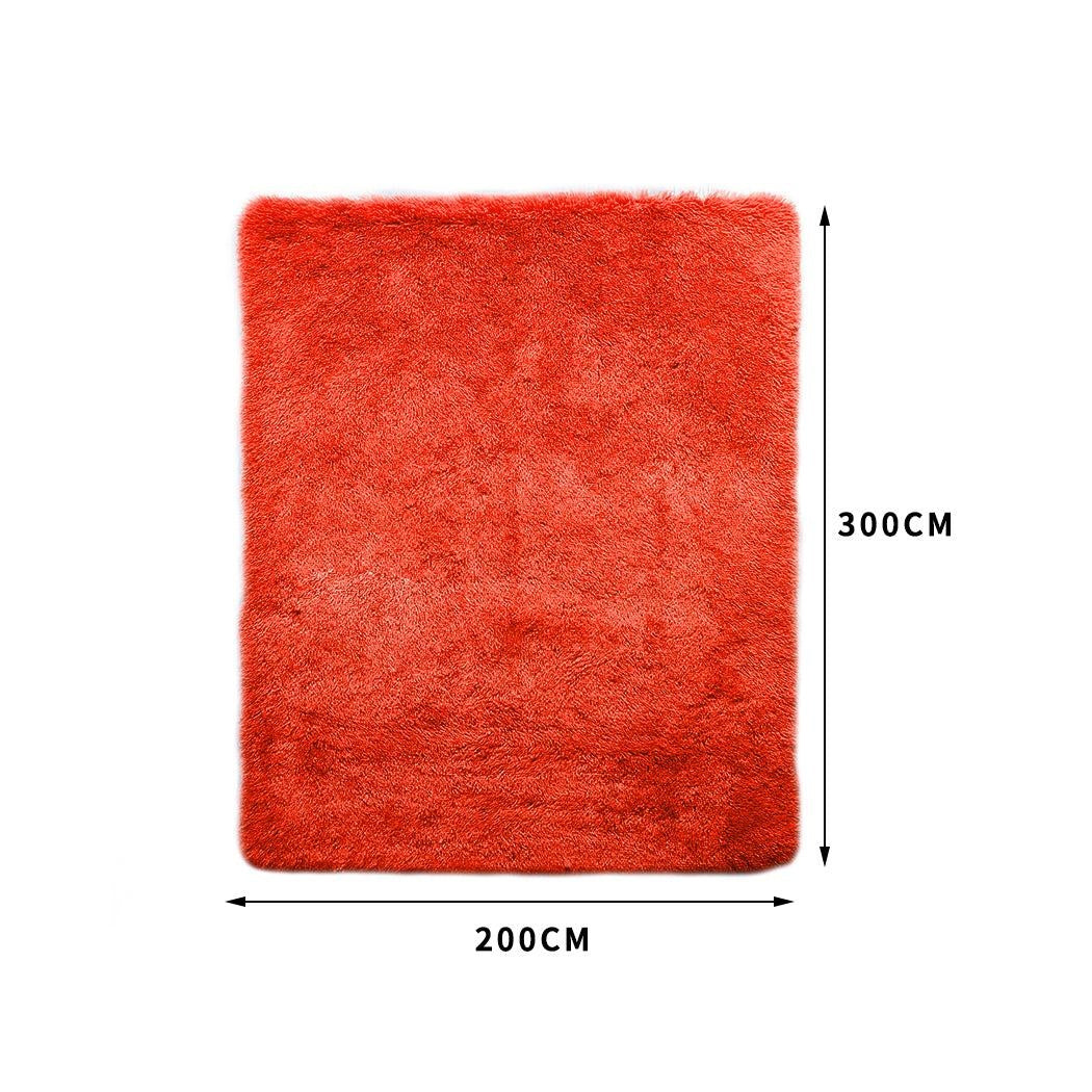 Designer Soft Shag Shaggy Floor Confetti Rug Carpet Home Decor 300x200cm Red Deals499