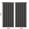 2x Blockout Curtains Panels 3 Layers Eyelet Room Darkening 240x230cm Charcoal Deals499