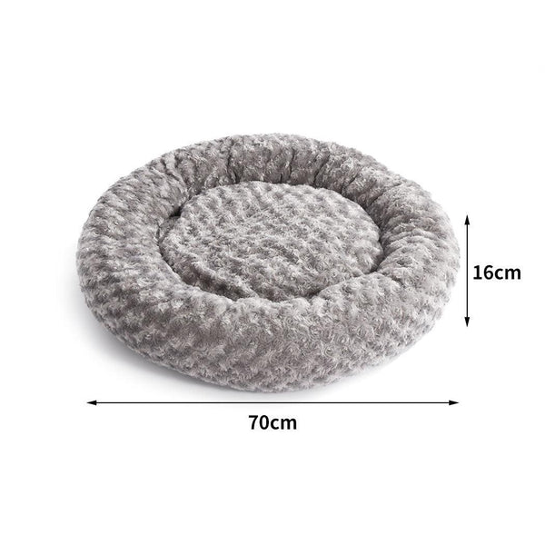 Pet Bed Dog Cat Nest Calming Donut Mat Soft Plush Kennel Cave Deep Sleeping L Deals499