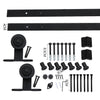 2.44M Antique Classic Style Single Sliding Barn Door Hardware Track Roller Kit Deals499