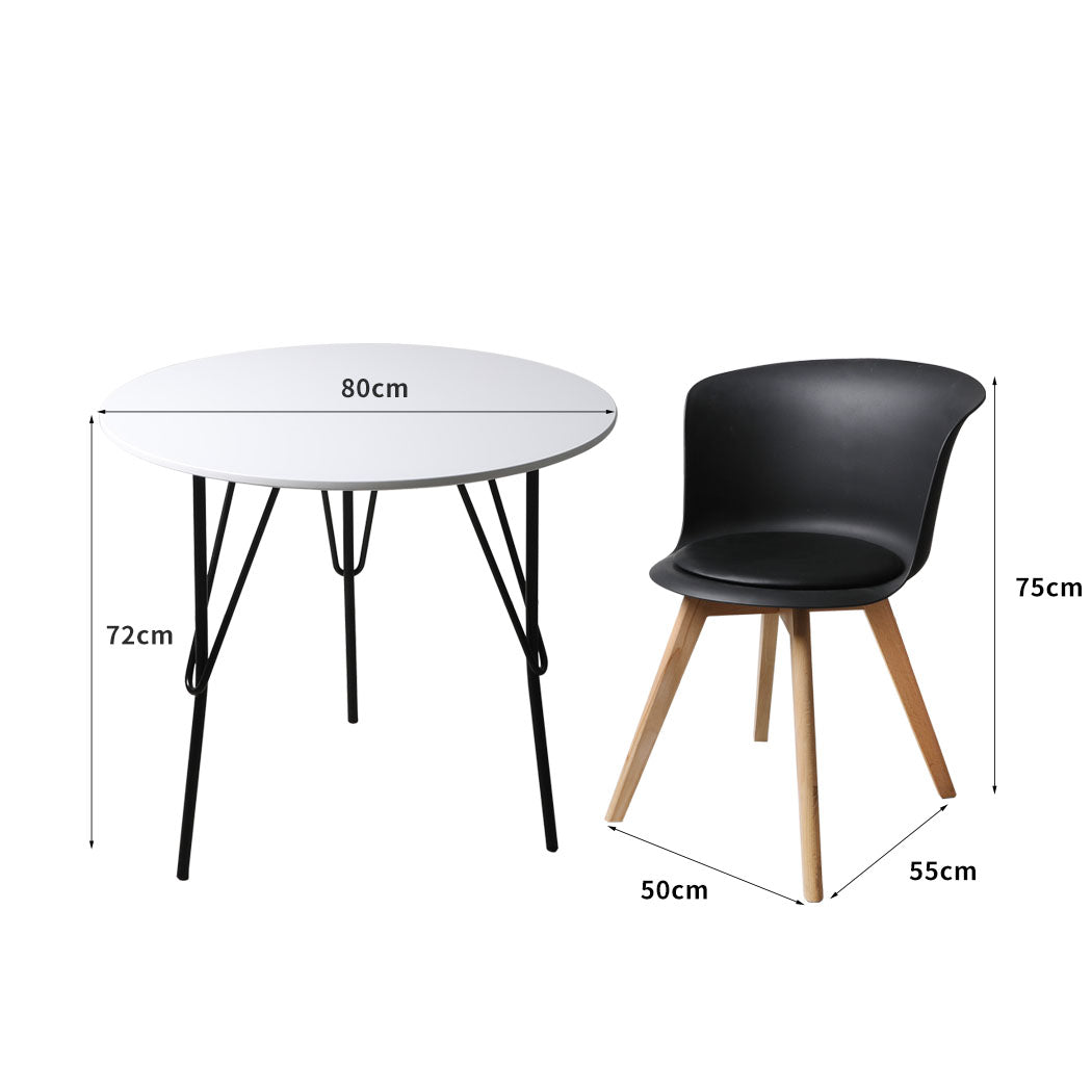 Office Meeting Table Chair Set 4 PU Leather Seat Dining Tables Chair Round Desk Type 1 Deals499