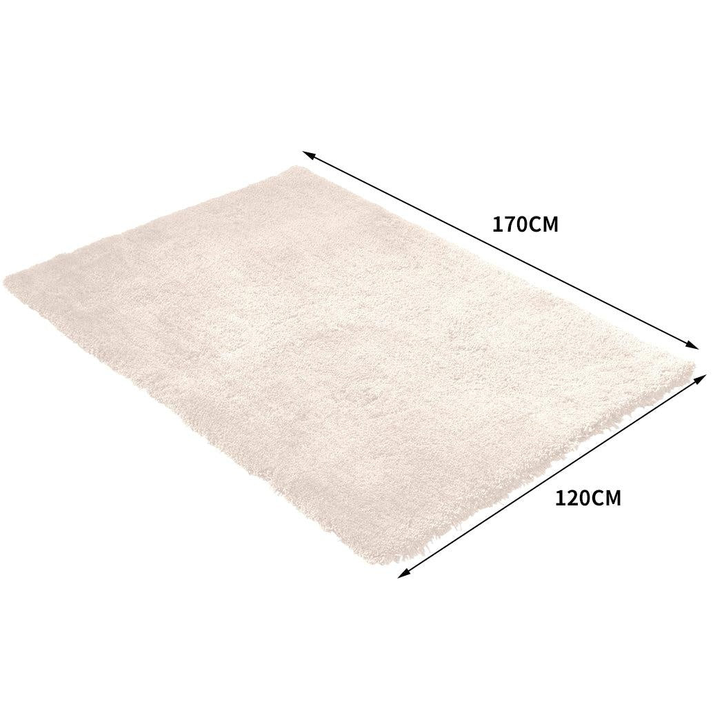 Ultra Soft Anti Slip Rectangle Plush Shaggy Floor Rug Carpet 120x170cm Beige Deals499