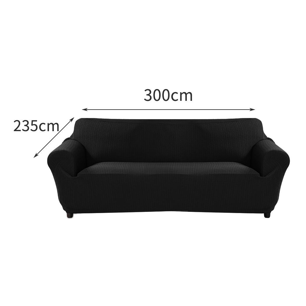 Sofa Cover Slipcover Protector Couch Covers 4-Seater Black Deals499