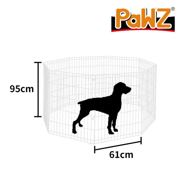 PaWz Pet Dog Playpen Puppy Exercise 8 Panel Fence Silver Extension No Door 36" Deals499