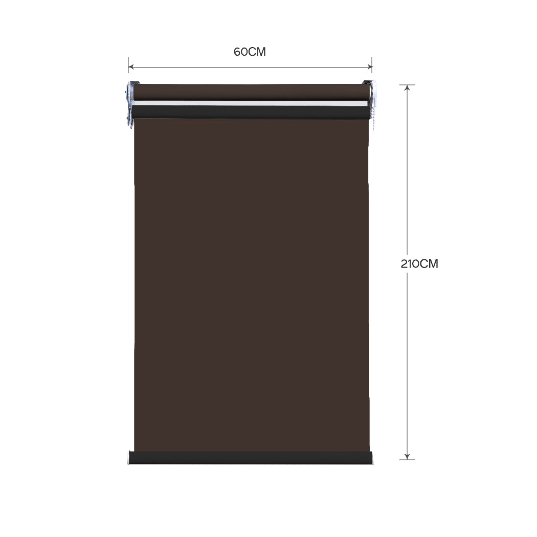 Modern Day/Night Double Roller Blinds Commercial Quality 60x210cm Coffee Black Deals499