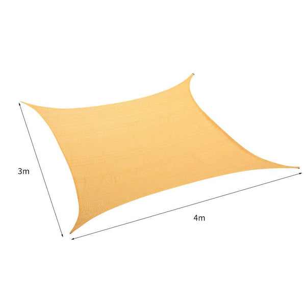 Sun Shade Sail Cloth Rectangle Canopy ShadeCloth Outdoor Awning Cover Beige 3x4M Deals499