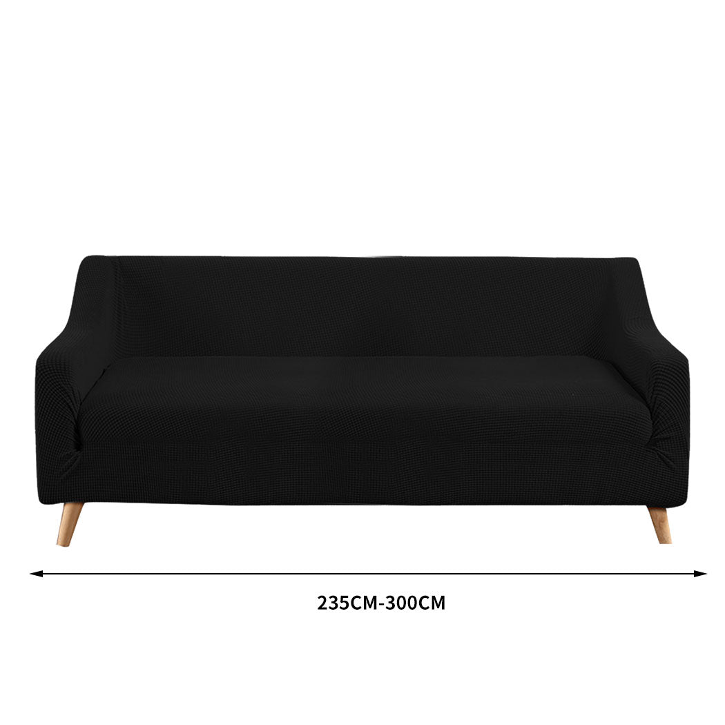 Couch Stretch Sofa Lounge Cover Protector Slipcover 4 Seater Black Deals499