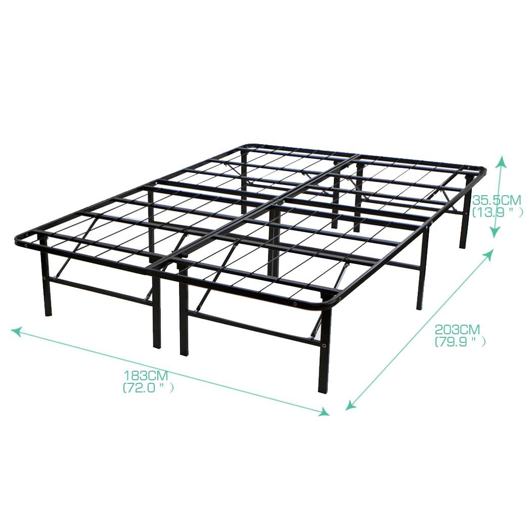 Levede Foldable Metal Bed Frame Mattress Base Platform Air BnB King Size Deals499