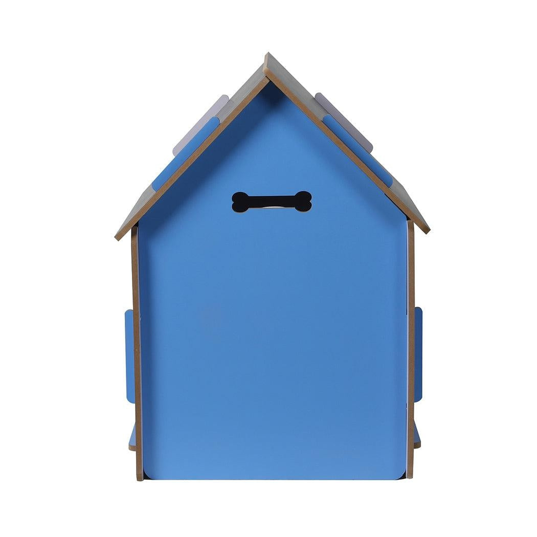 Wooden Dog House Pet Kennel Timber Indoor Cabin Medium Blue M Deals499