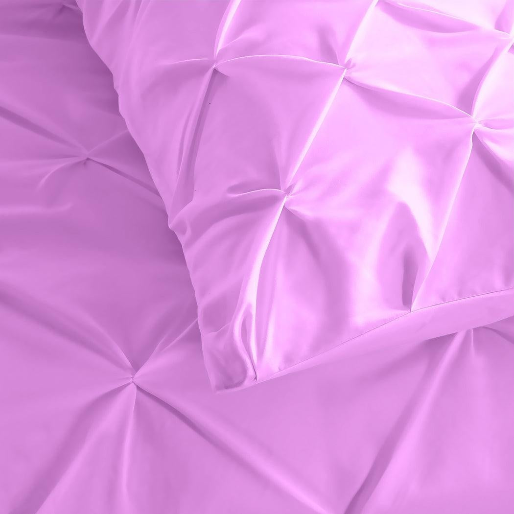 DreamZ Diamond Pintuck Duvet Cover and Pillow Case Set in UQ Size in Plum Colour Deals499