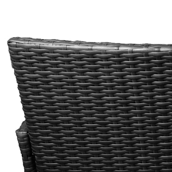 Outdoor Furniture Set Patio Garden 3 Pcs Chair Table Rattan Wicker Cushion Seat Black Deals499