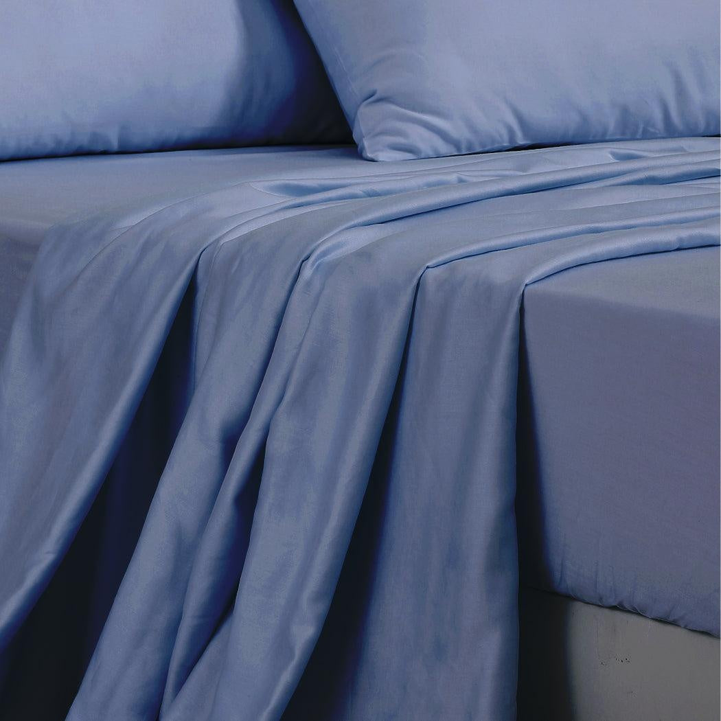 DreamZ 4 Pcs Natural Bamboo Cotton Bed Sheet Set in Size King Bluish Grey Deals499