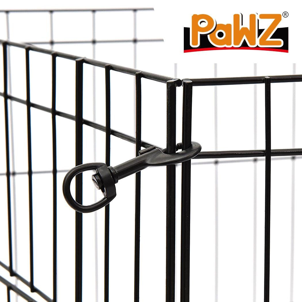 PaWz Pet Dog Playpen Puppy Exercise 8 Panel Enclosure Fence Black With Door 36