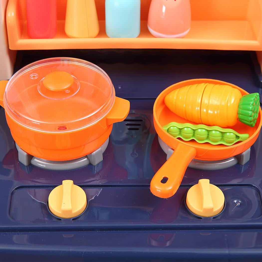 65 Pcs Kids Kitchen Play Set Pretend Cooking Toy Children Cookware Utensils Blue Deals499