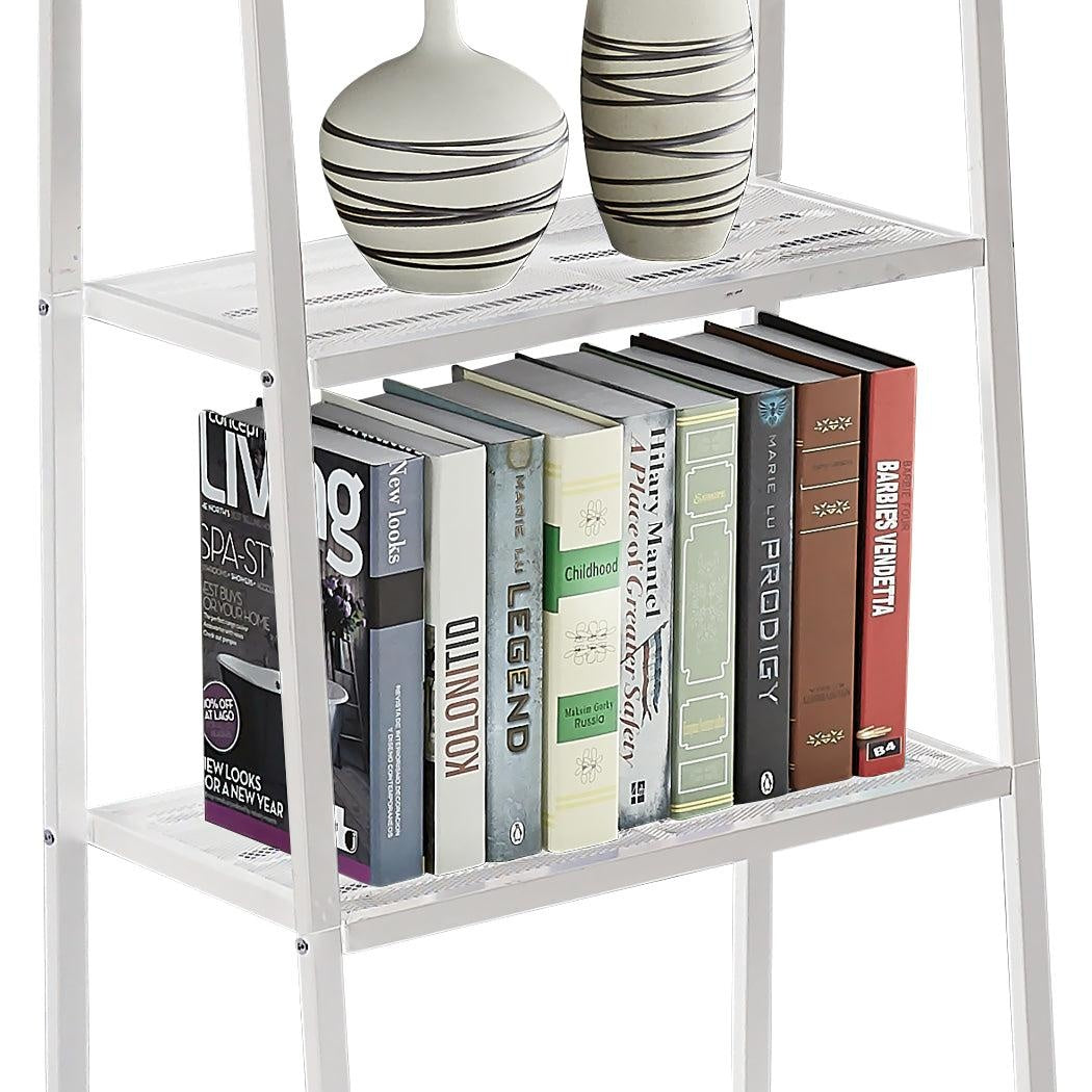 4 Tier Ladder Shelf Unit Bookshelf Bookcase Book Storage Display Rack Stand Deals499