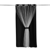 2x Blockout Curtains Panels 3 Layers with Gauze Room Darkening 140x230cm Black Deals499