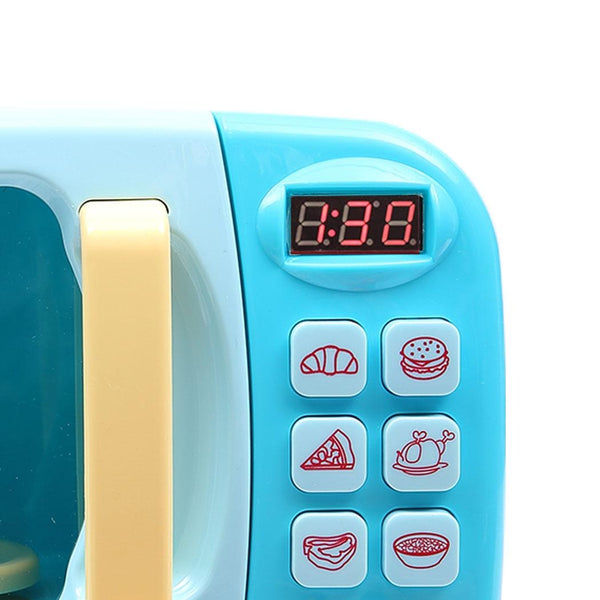 32x Kids Kitchen Play Set Electric Microwave Oven Pretend Play Toys Cooking Blue Deals499