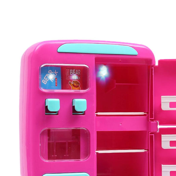 Kids Play Set 2 IN 1 Refrigerator Vending Machine Kitchen Pretend Play Toys Pink Deals499