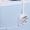 PaWz Cat Litter Box Fully Enclosed Kitty Toilet Trapping Odor Control Basin Blue Deals499