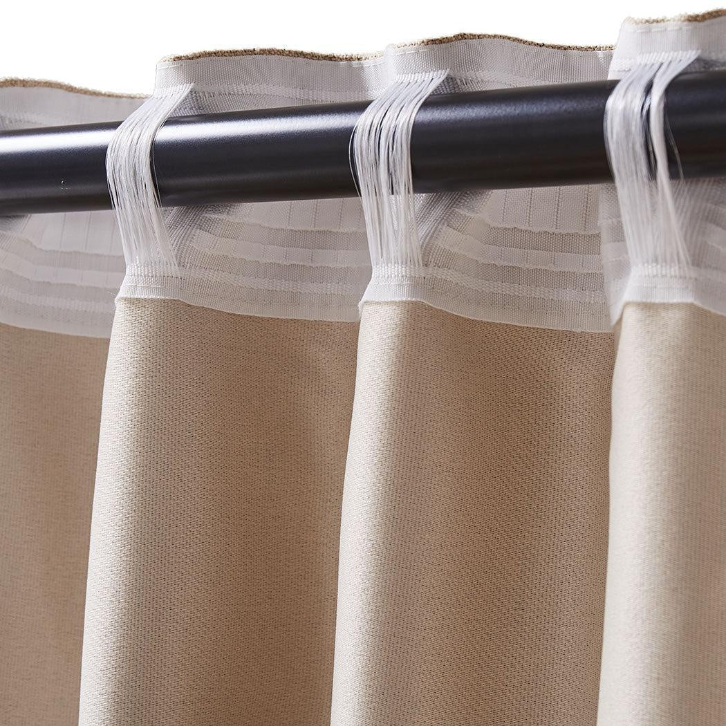 2X Blockout Curtains Curtain Living Room Window Buff 240CM x 230CM Deals499