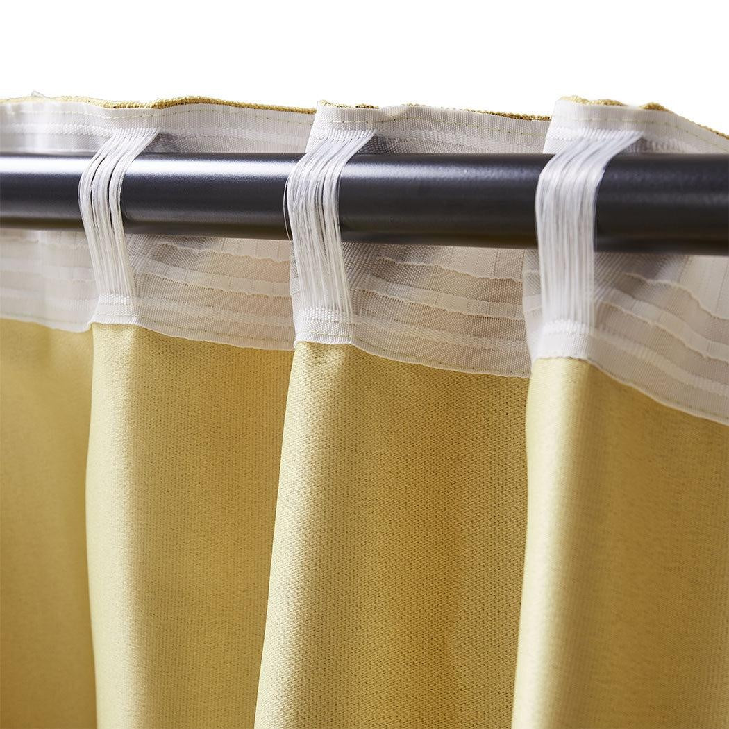 2X Blockout Curtains Curtain Living Room Window Mustard 140CM x 230CM Deals499