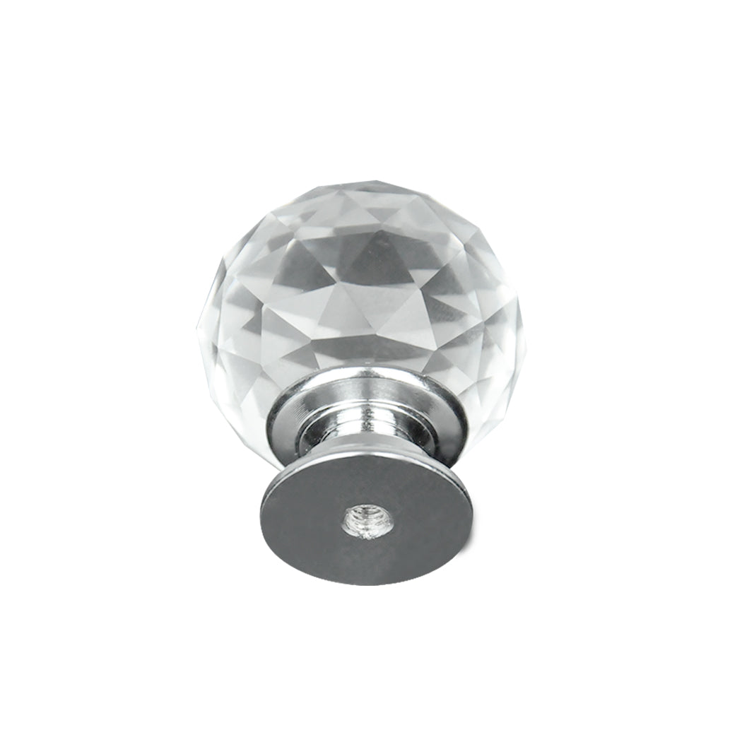 40mm 10Pack Clear Crystal Glass Door Pull Knobs Knob Drawer Handle Cabinet +Screw Deals499