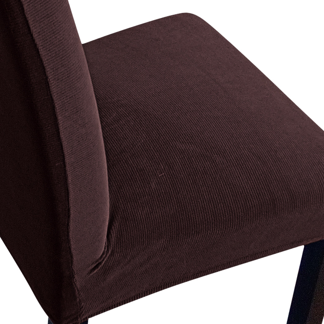 8x Stretch Corduroy Dining Chair Cover Seat Cover Protector Slipcovers Chocolate Deals499