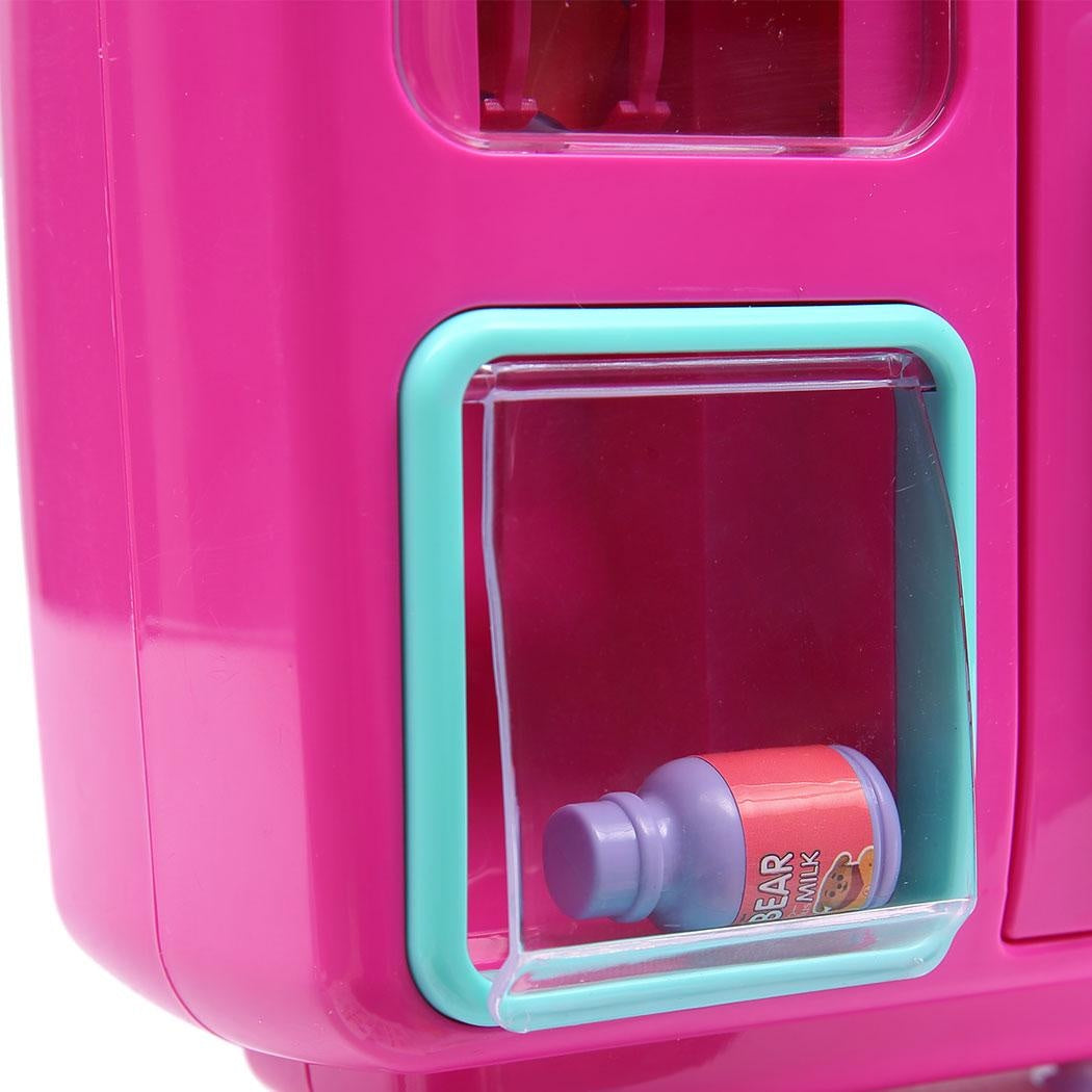 Kids Play Set 2 IN 1 Refrigerator Vending Machine Kitchen Pretend Play Toys Pink Deals499