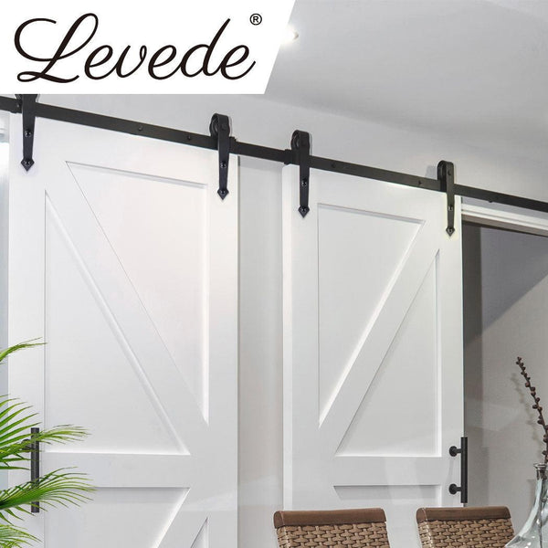 Levede Sliding Barn Door Hardware Track Set 3M Antique Classic Roller Kit Deals499