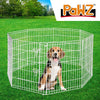 PaWz Pet Dog Playpen Puppy Exercise 8 Panel Enclosure Fence Silver With Door 36" Deals499