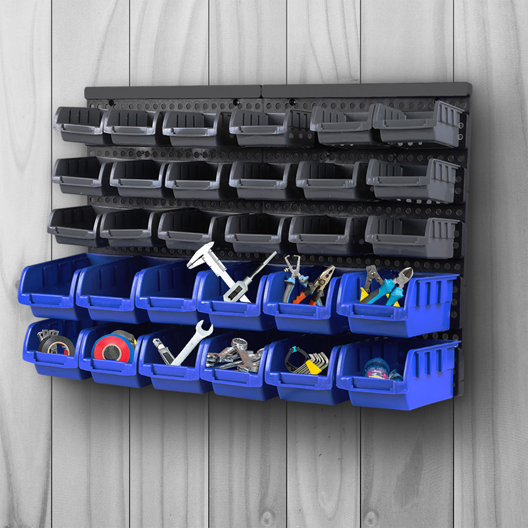 30 Tool Storage Bins Tool box Wall Mounted Organiser Parts Garage Workshop Boxes Deals499