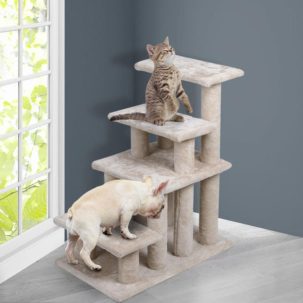 Cat Tree Beastie Scratching Post Pet Scratcher Condo Tower Scratcher Dog Climbing Cream Deals499