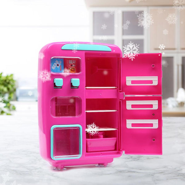 Kids Play Set 2 IN 1 Refrigerator Vending Machine Kitchen Pretend Play Toys Pink Deals499