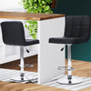 2x Bar Stools Stool Kitchen Chairs Swivel PU Leather Metal Industrial Black Deals499