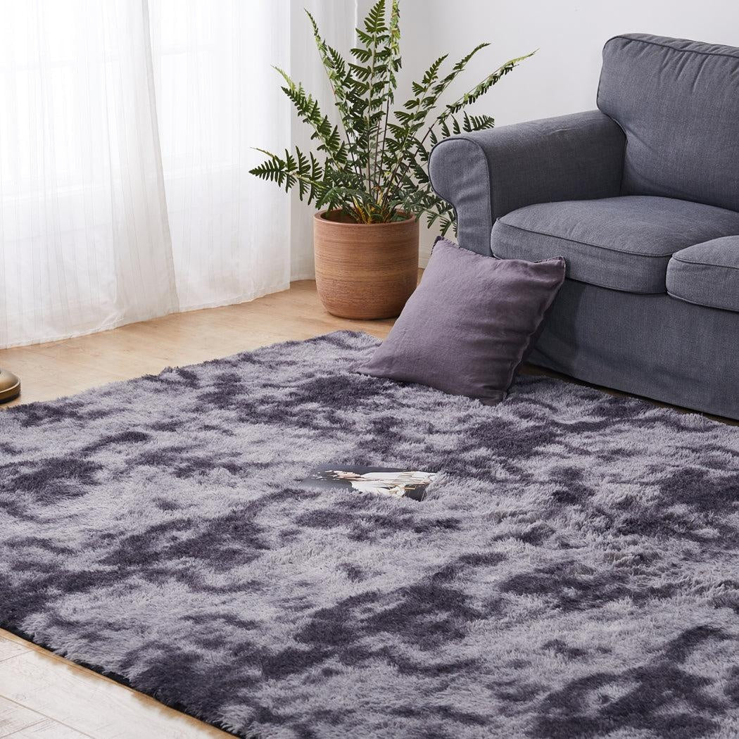 Floor Rug Shaggy Rugs Soft Large Carpet Area Tie-dyed Midnight City 120x160cm Deals499