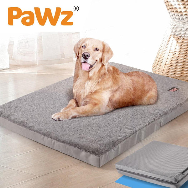 PaWz Pet Bed Foldable Dog Puppy Beds Cushion Pad Pads Soft Plush Black M Deals499