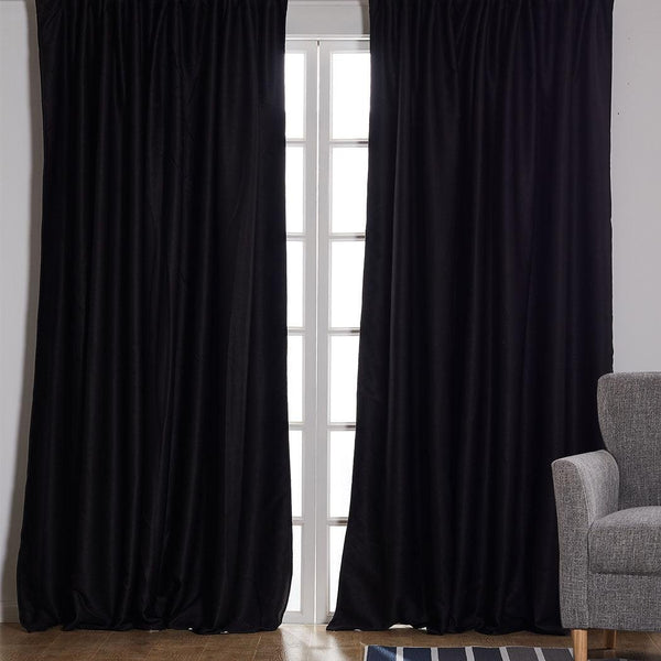 2X Blockout Curtains Curtain Blackout Bedroom 180cm x 230cm Black Deals499