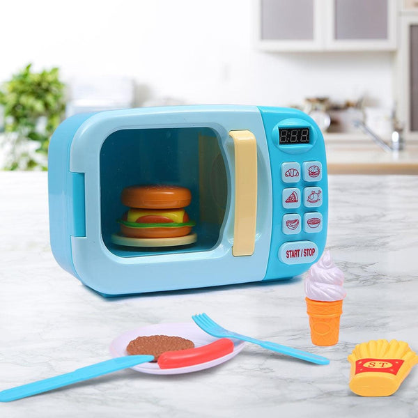 32x Kids Kitchen Play Set Electric Microwave Oven Pretend Play Toys Cooking Blue Deals499