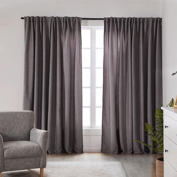 2X Blockout Curtains Curtain Living Room Window Grey 240CM x 230CM Deals499