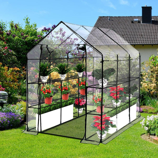 3 Tier Walk In Greenhouse Garden Shed PVC Cover Film Tunnel Green House Plant Deals499