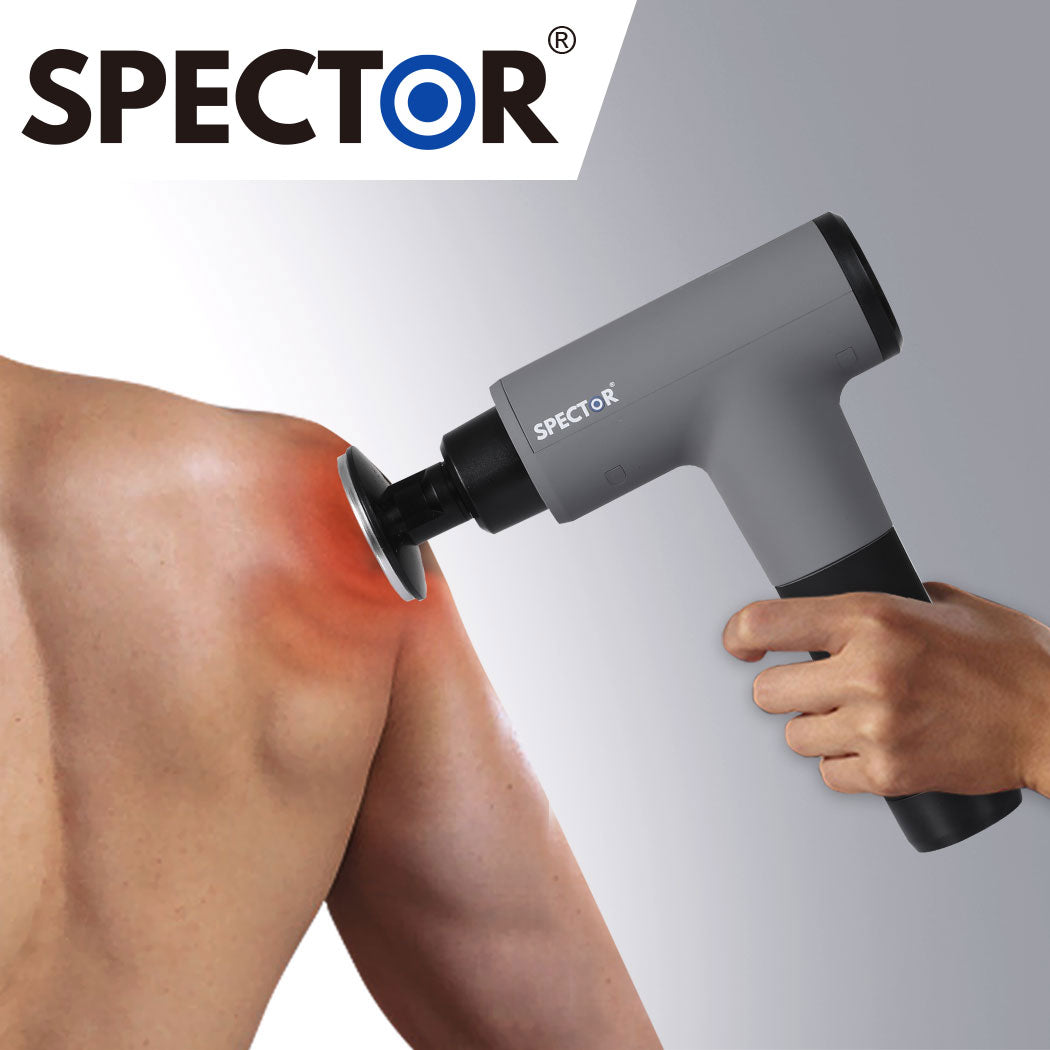 Spector Heated Massage Gun Deep Tissue Percussion Muscle Massager 8 Head Grey Deals499