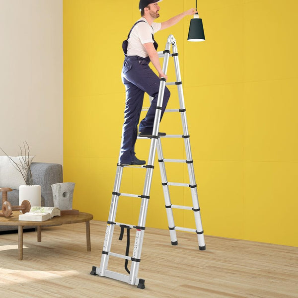 2M Telescopic Aluminium Multipurpose Ladder Extension Alloy Extendable Step Deals499